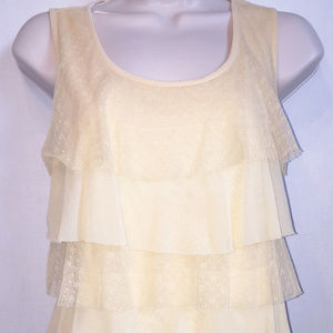CHICO'S Yellow Ruffled Knit Top Size 1(8-10)
